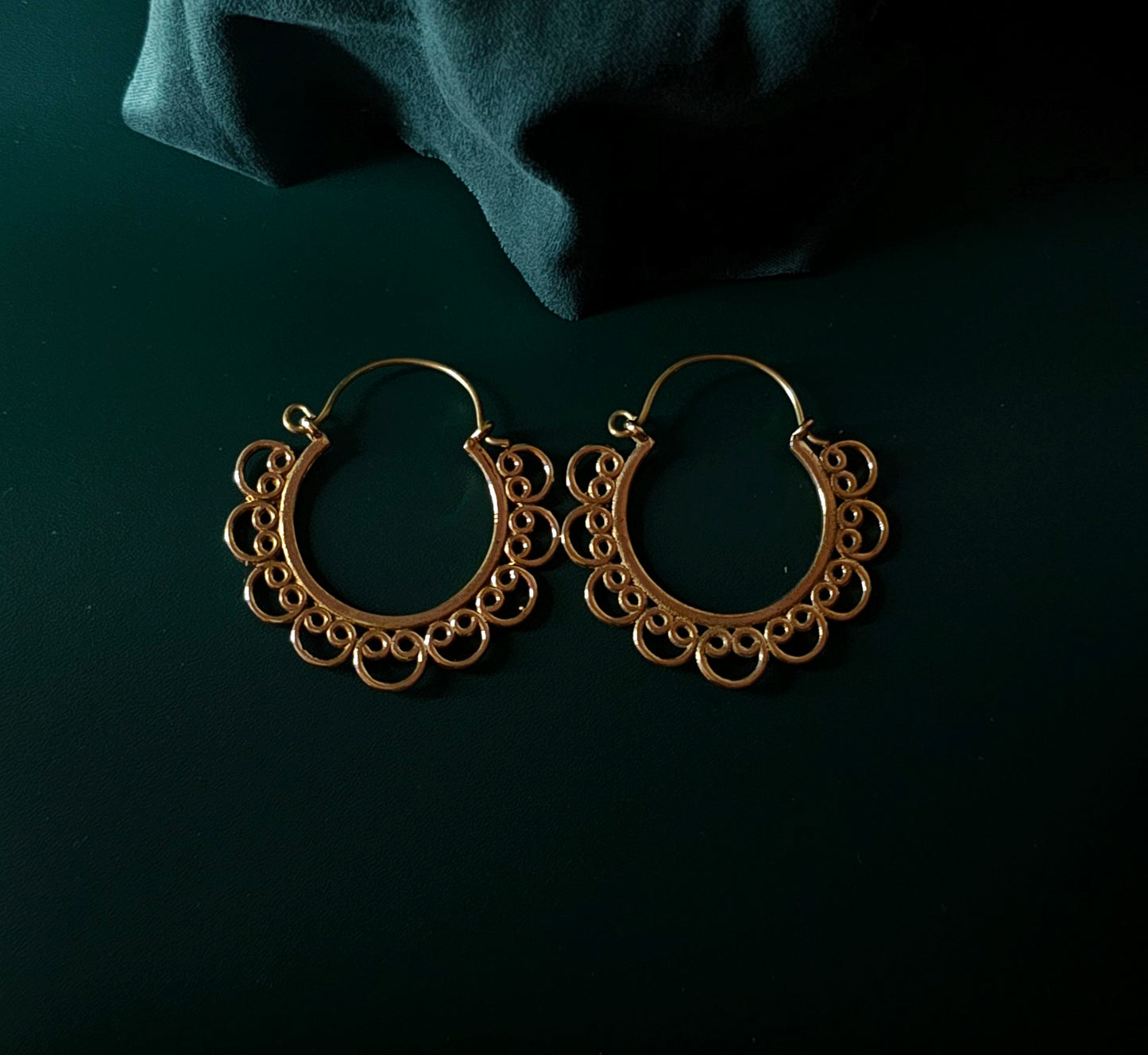Handcrafted brass earrings