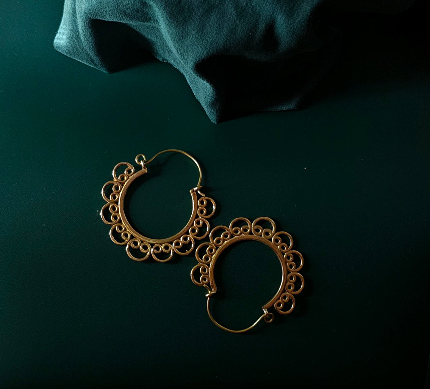 Handcrafted brass earrings