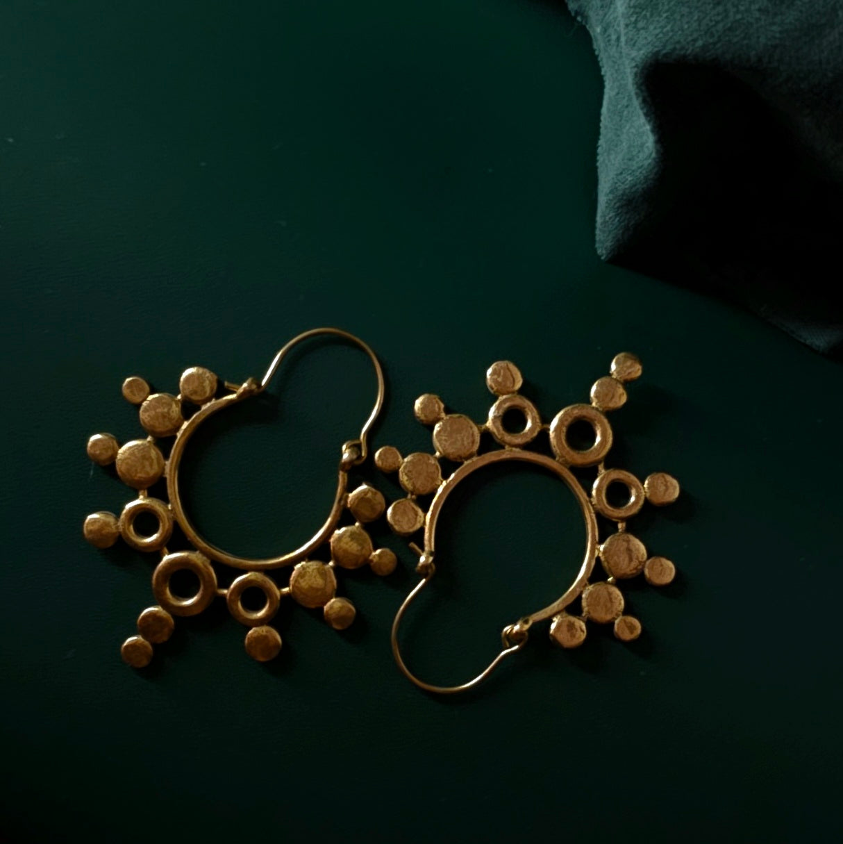 Handcrafted brass earrings