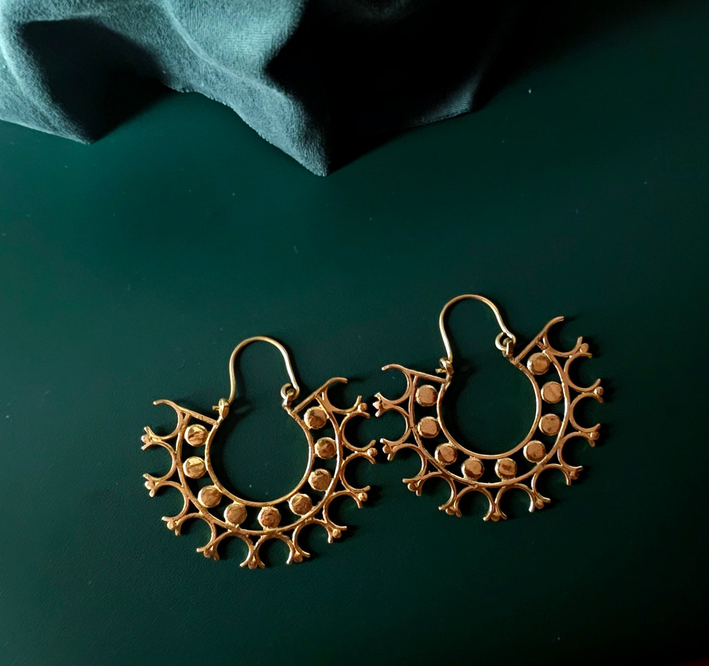 Handcrafted brass earrings