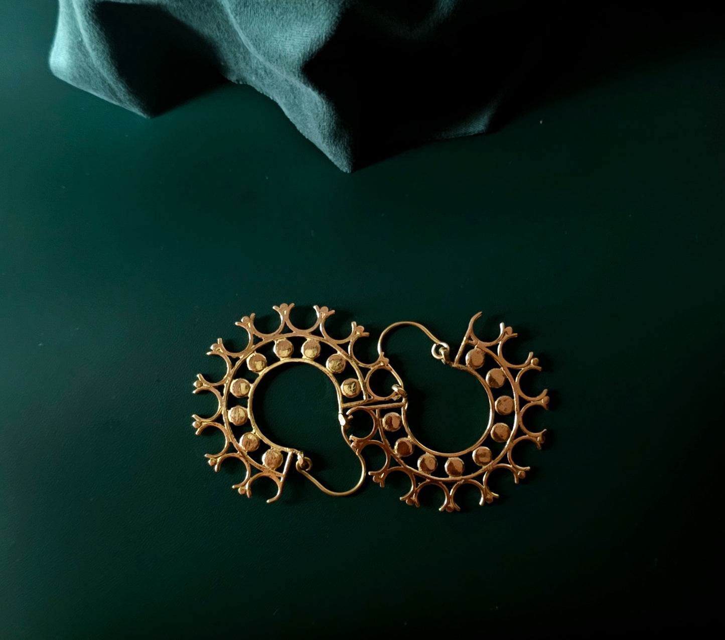 Handcrafted brass earrings