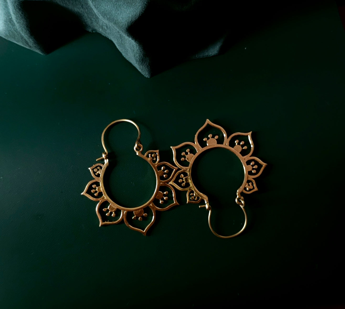 Handcrafted brass earrings