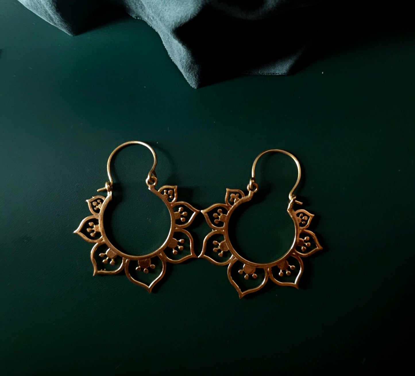 Handcrafted brass earrings