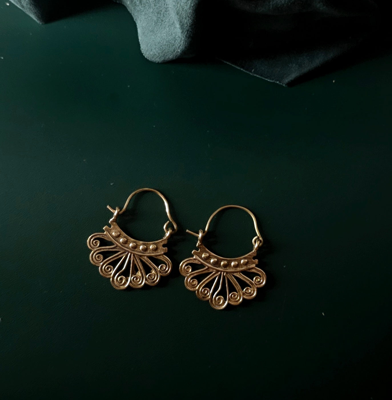Handcrafted brass earrings