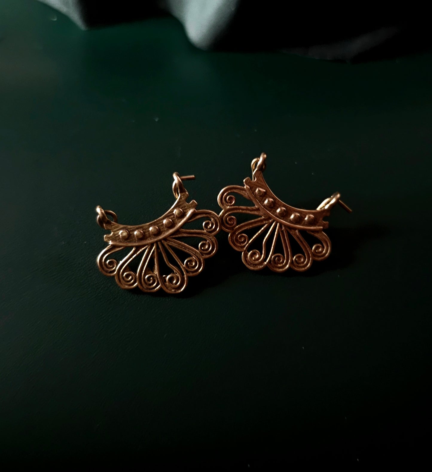 Handcrafted brass earrings