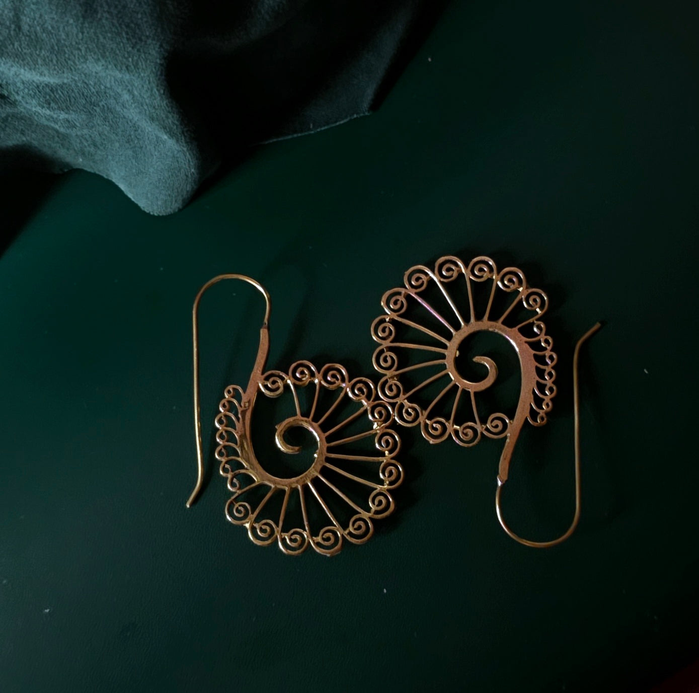 Handcrafted brass earrings