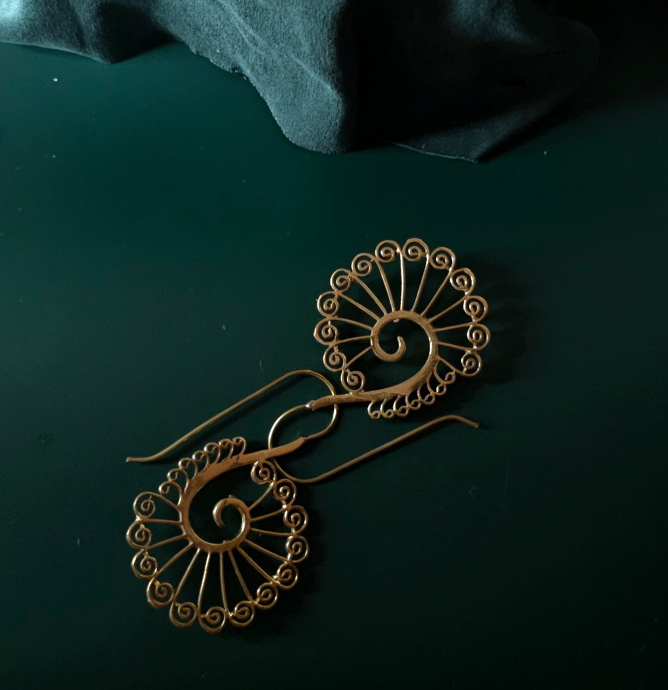 Handcrafted brass earrings