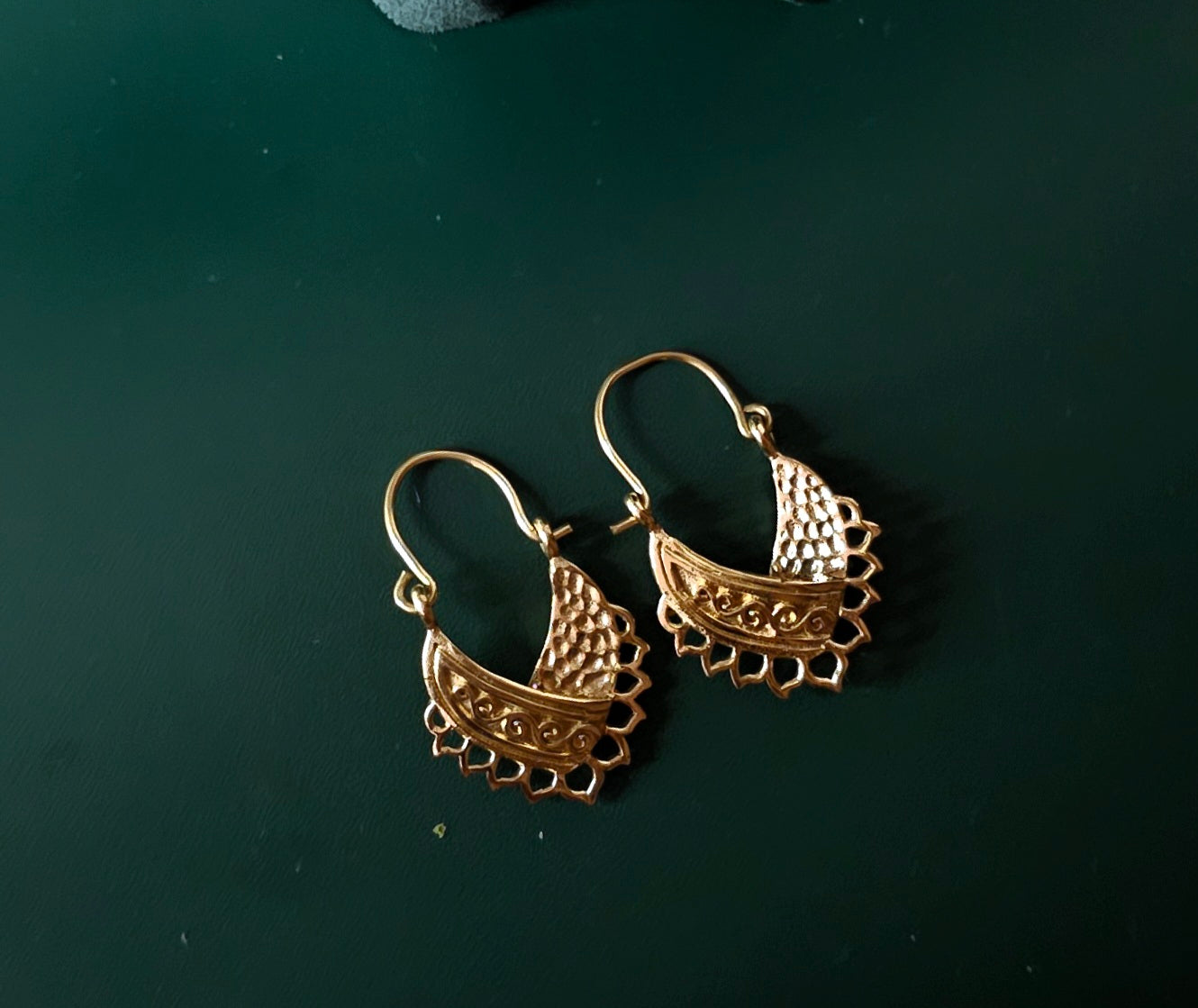Handcrafted brass earrings