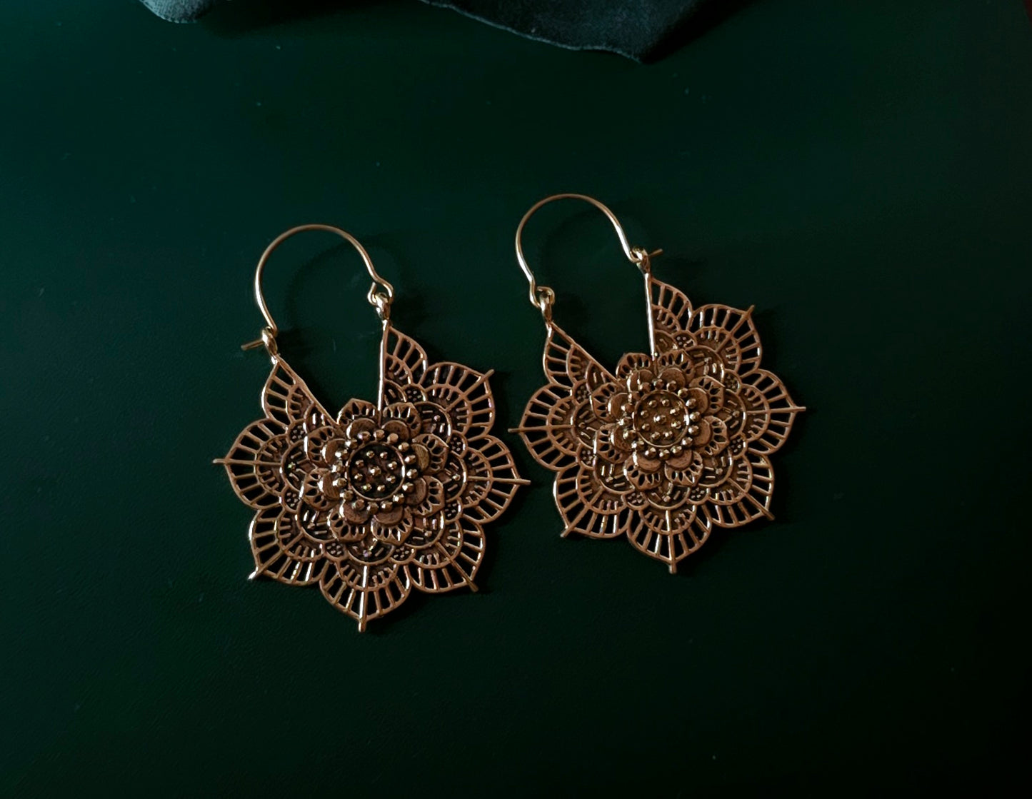 Handcrafted brass earrings