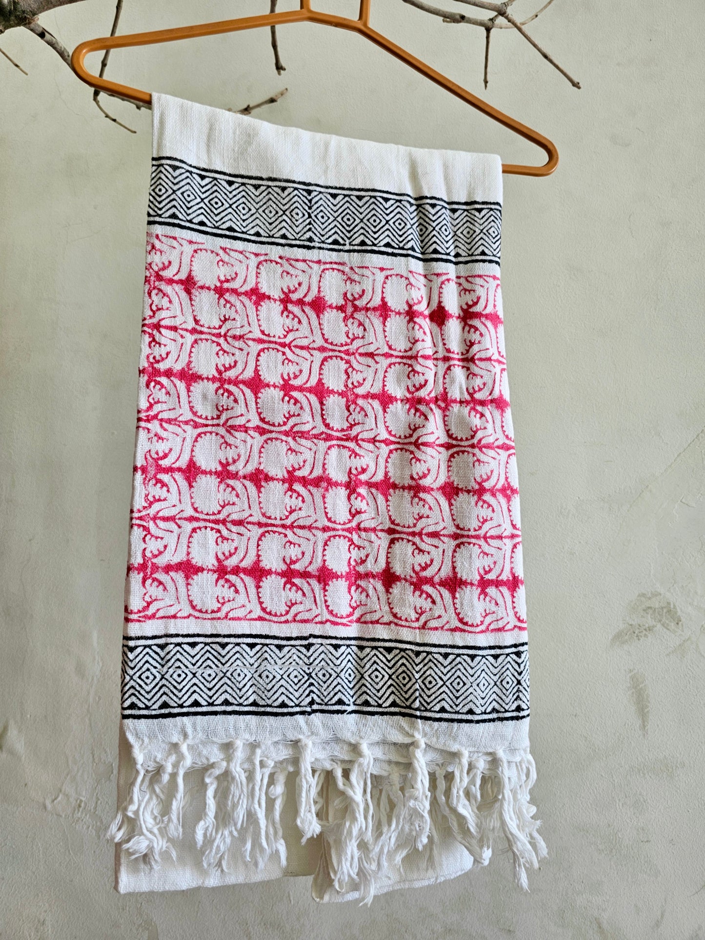 Handcrafted Natural Cotton Block-Printed Scarves