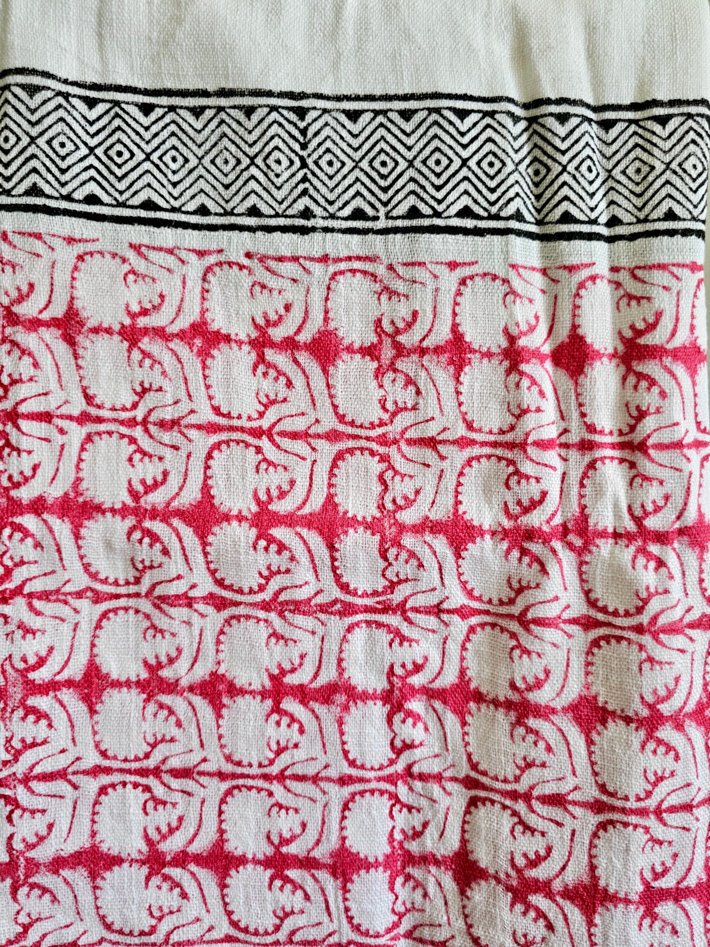 Handcrafted Natural Cotton Block-Printed Scarves