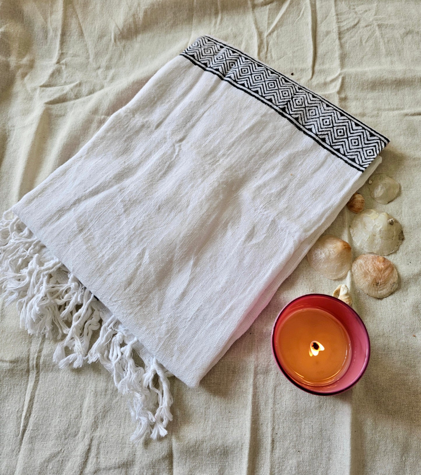 Handcrafted Natural Cotton Block-Printed Scarves