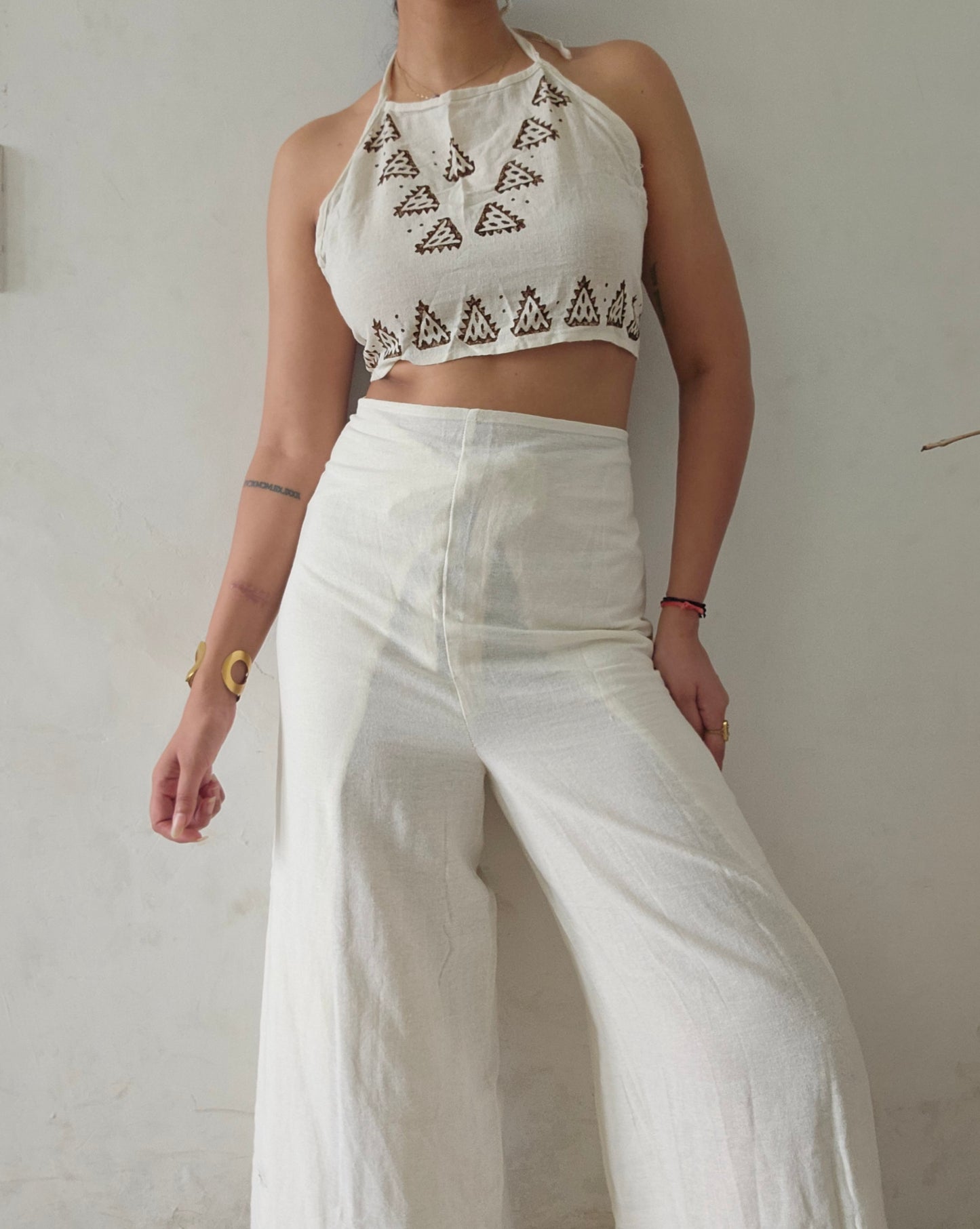 Jute cotton halter top full