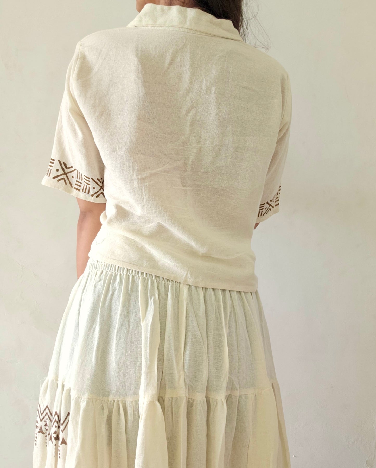 Block printed organic cotton shirt