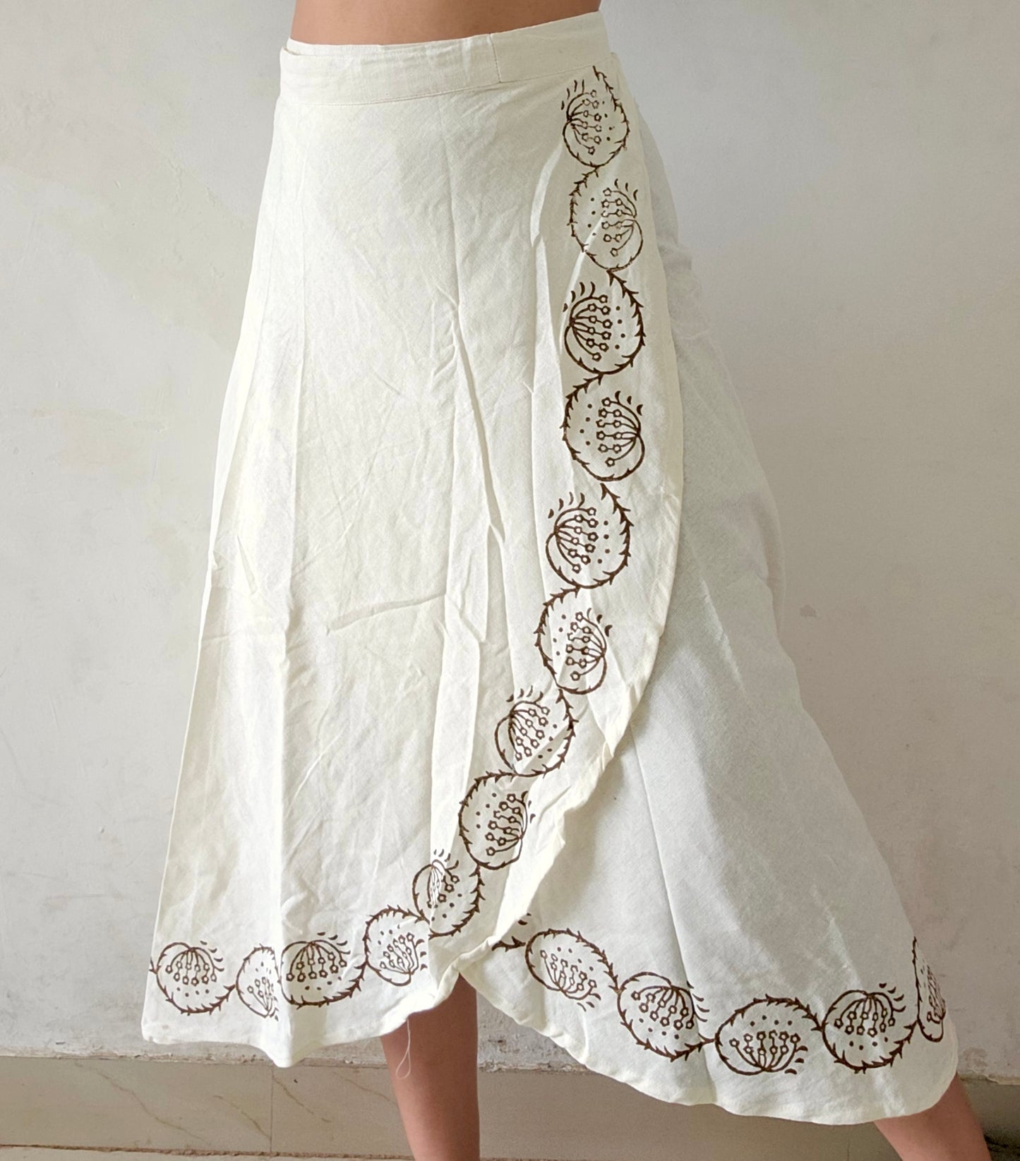 Organic cotton long wrap skirt