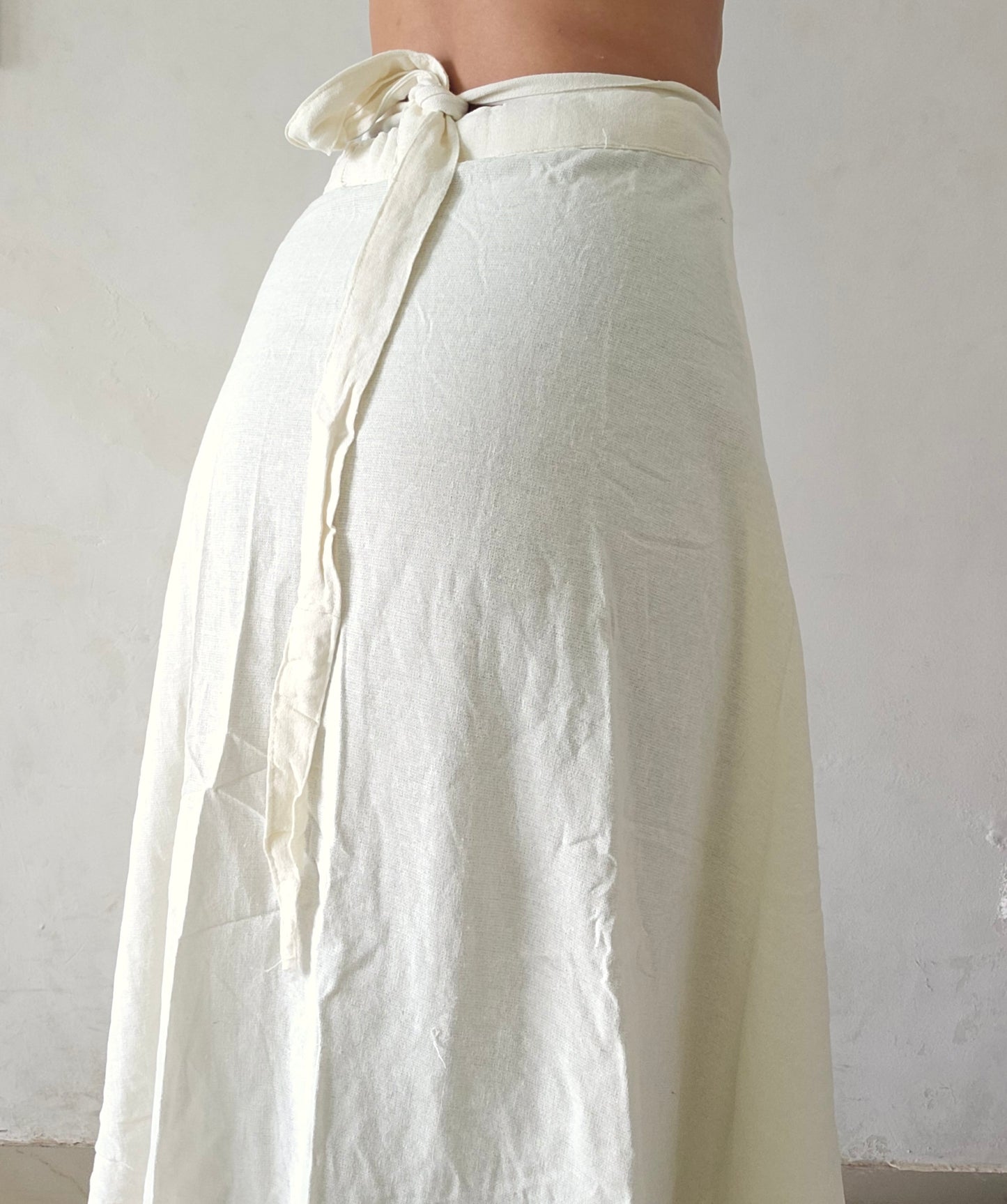 Organic cotton long wrap skirt