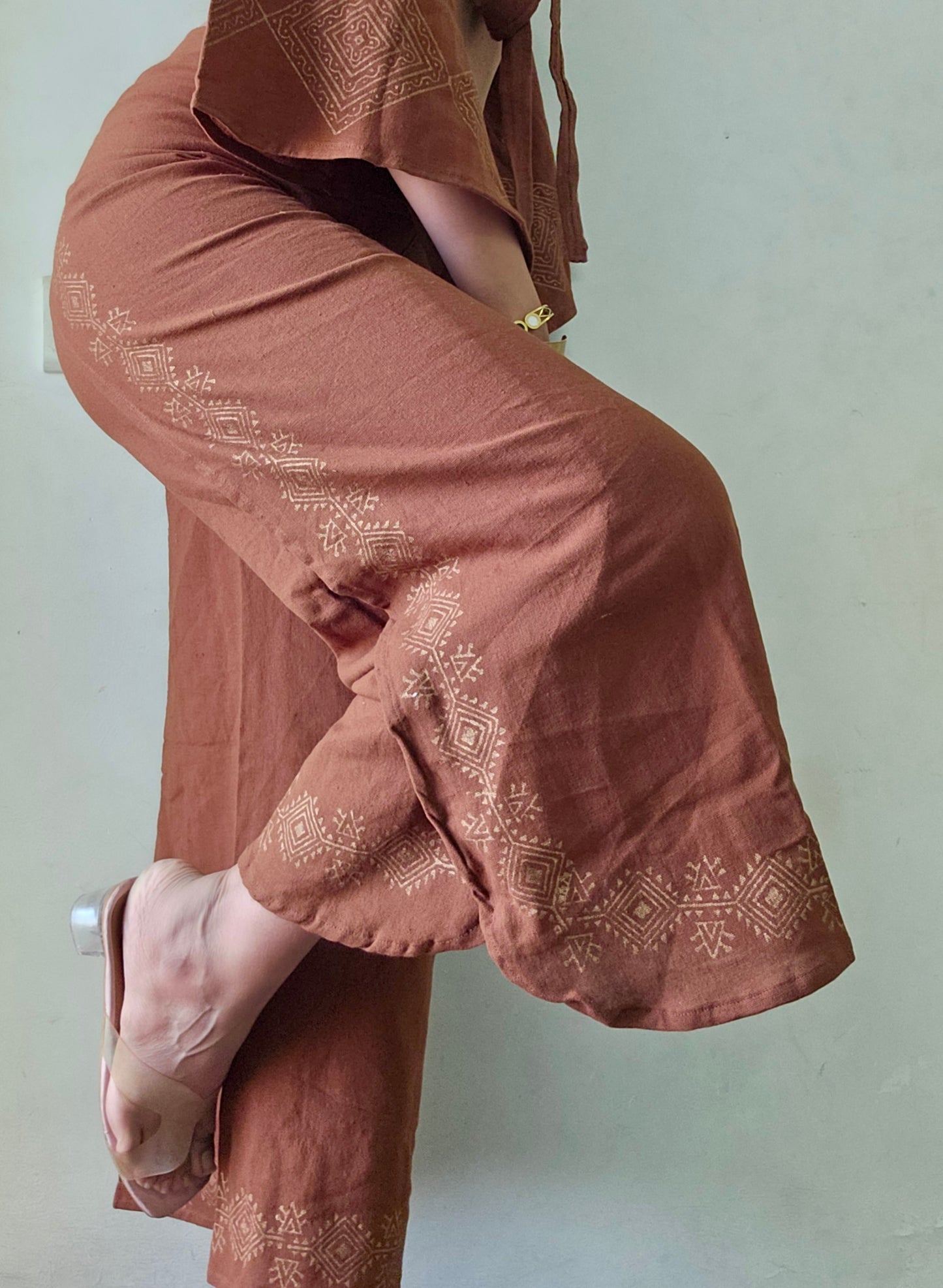 Terra brown khadi cotton trousers