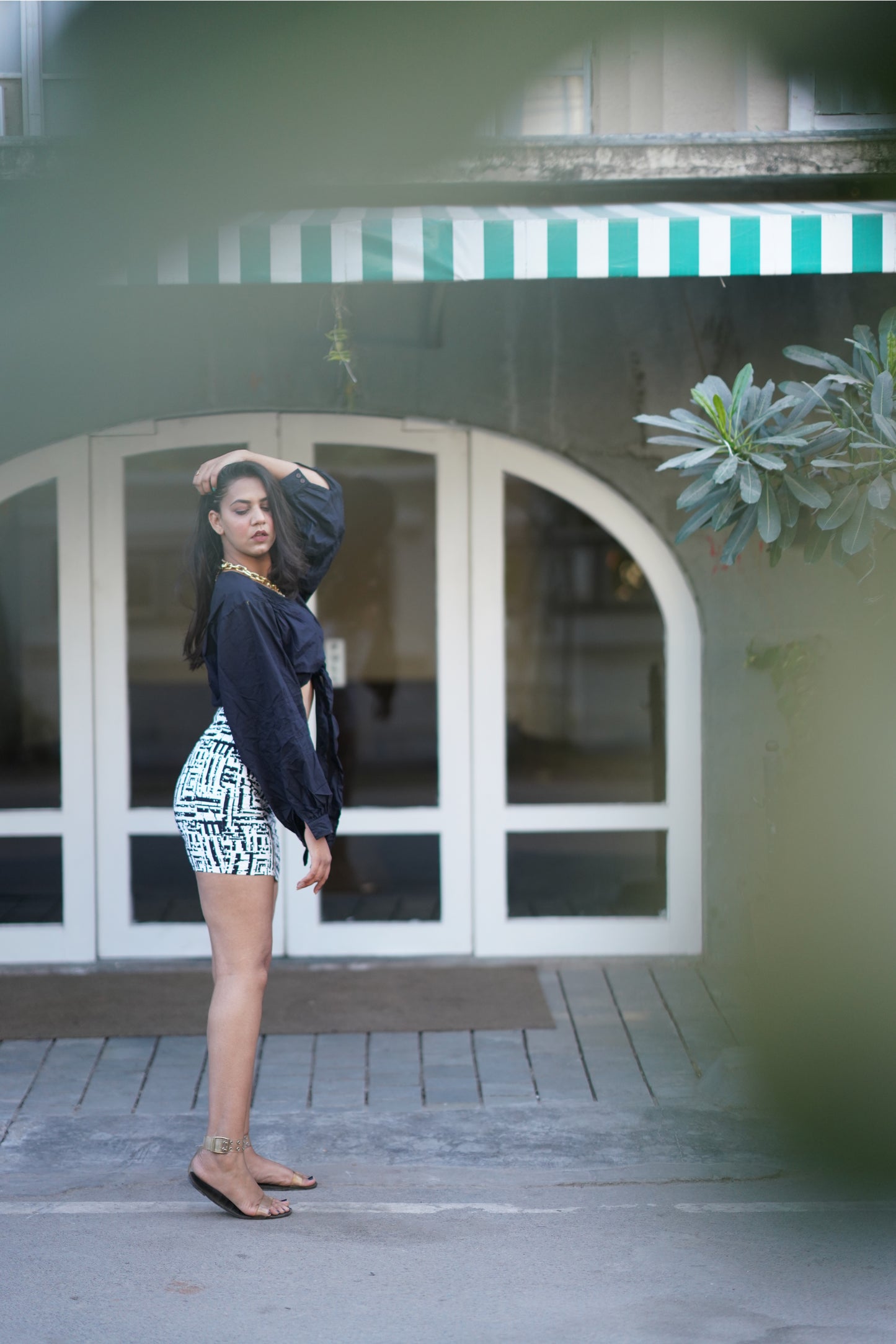 B/W printed skirt