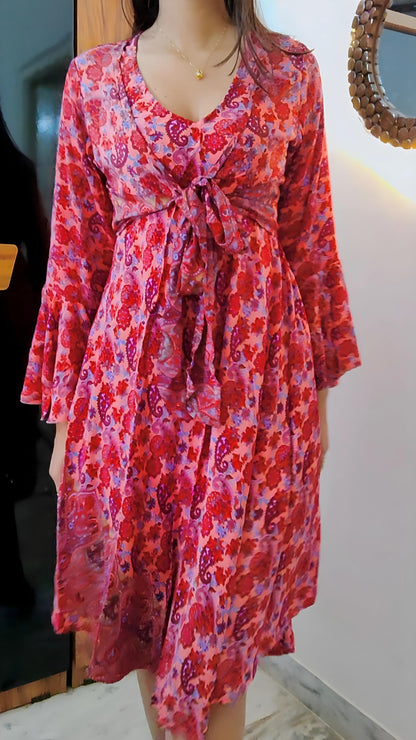 Wrap top and dress co-ord set