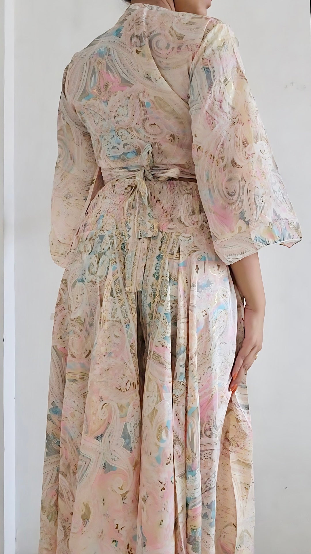 Wrap top and pants co-ord set