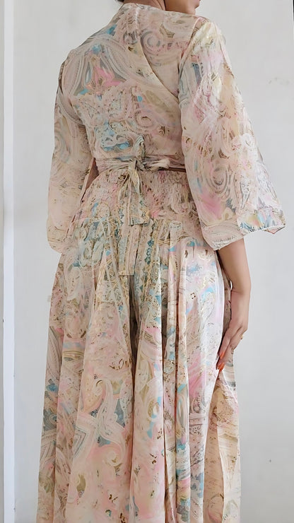 Wrap top and pants co-ord set