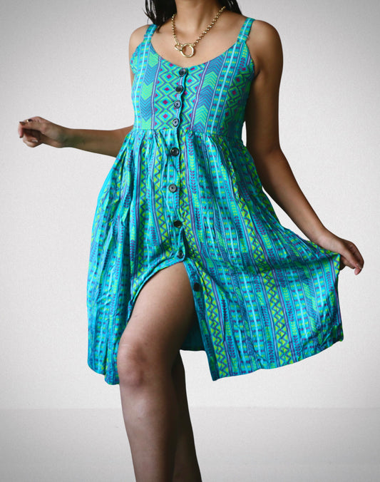 Printed cami pure cotton dress
