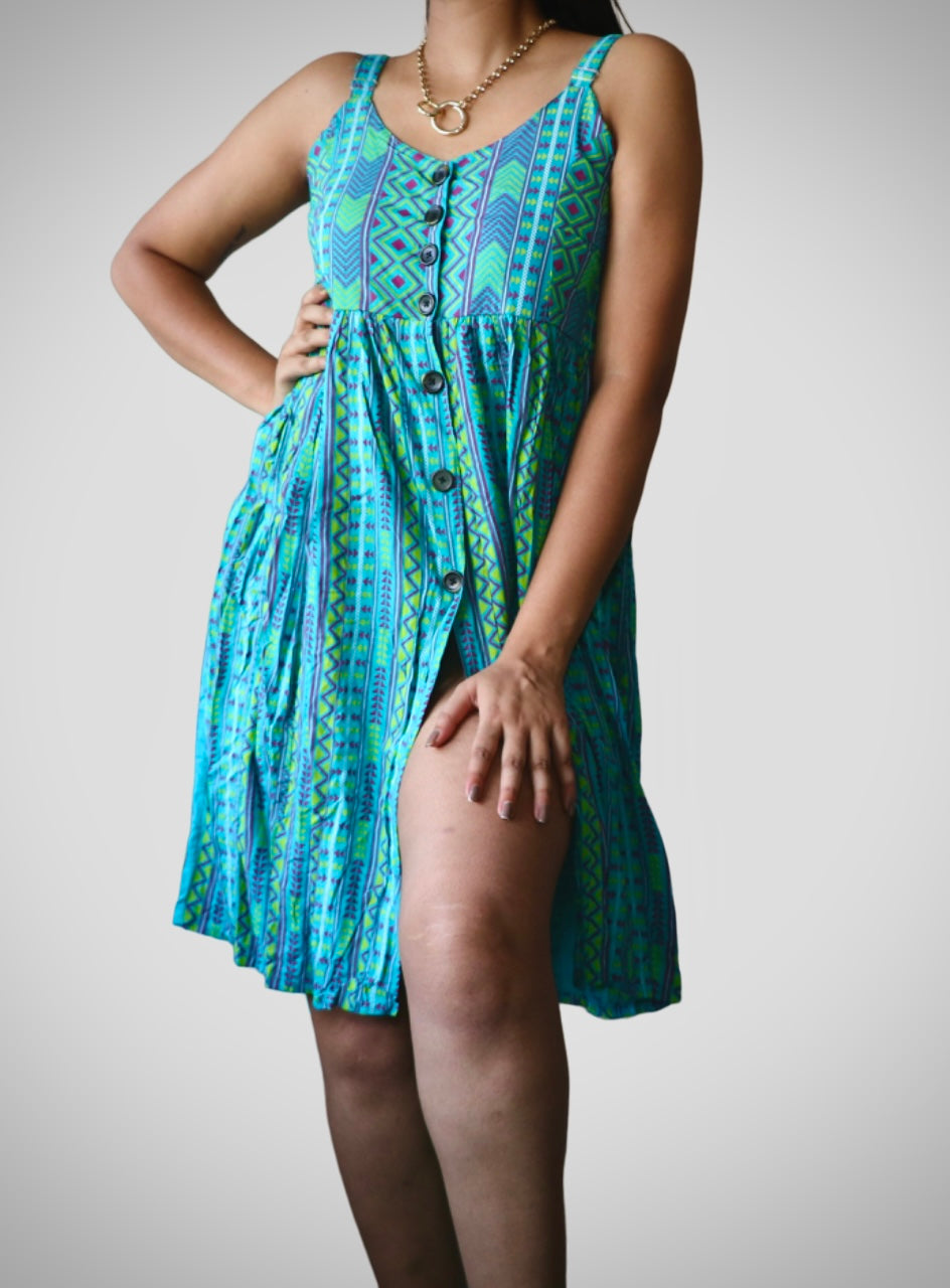 Printed cami pure cotton dress