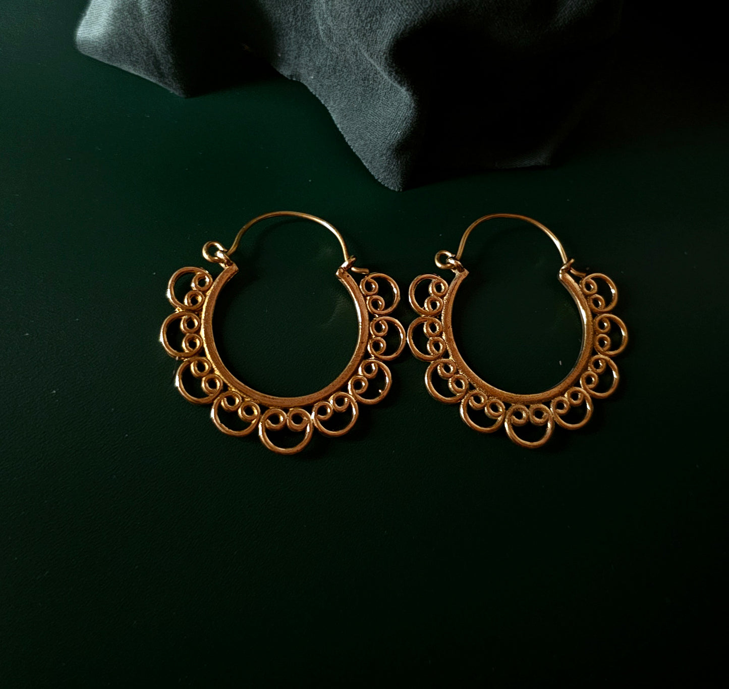 Handcrafted brass earrings