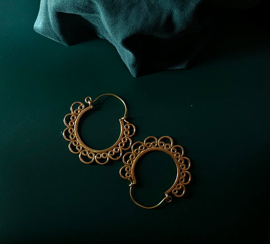 Handcrafted brass earrings