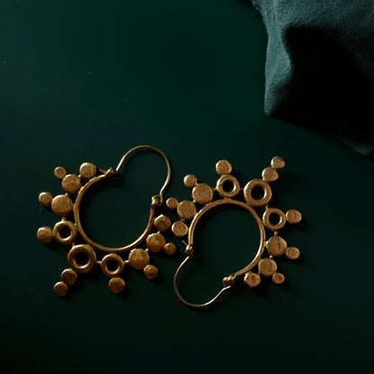 Handcrafted brass earrings