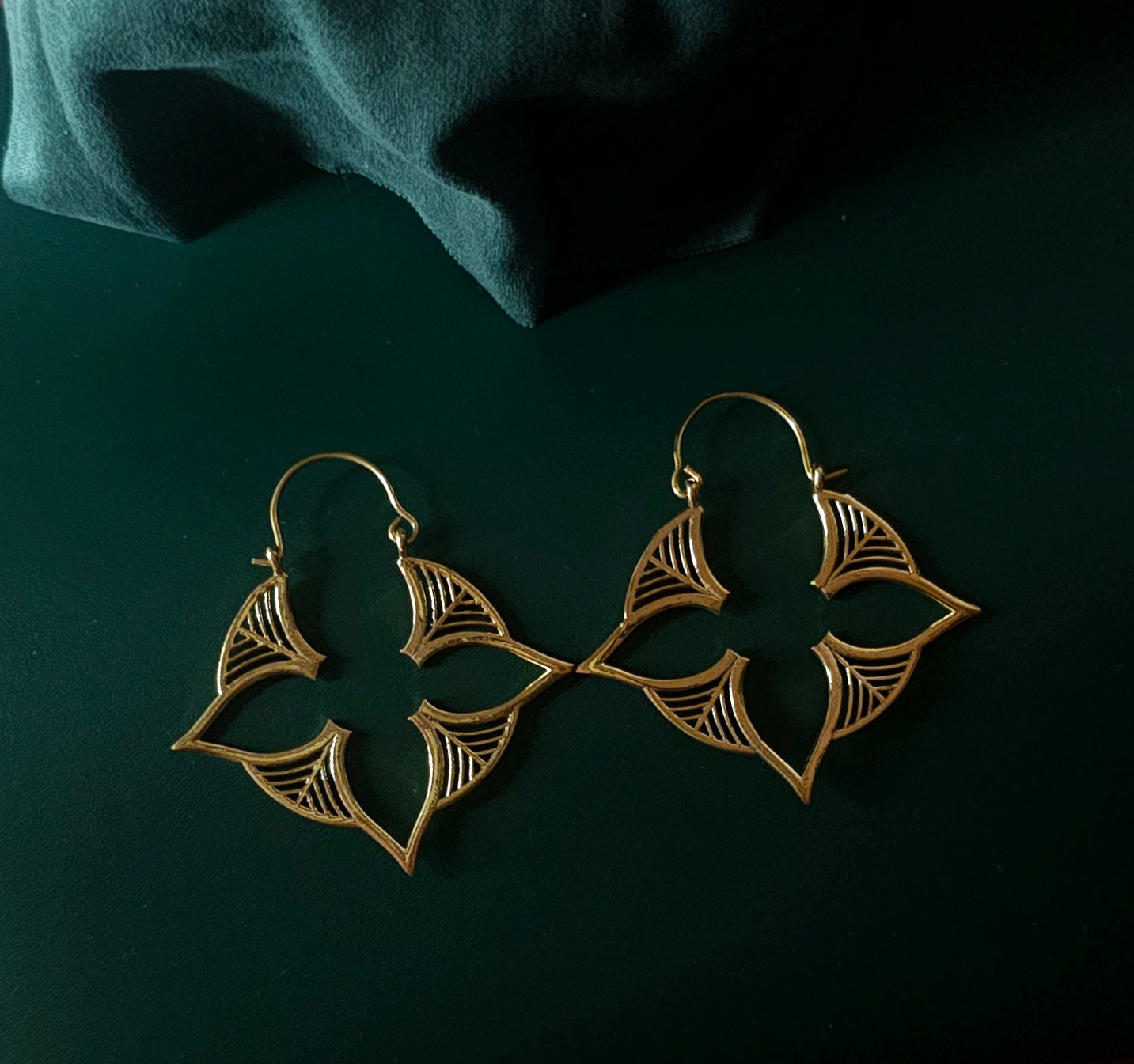 Handcrafted brass earrings