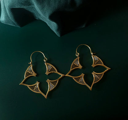 Handcrafted brass earrings