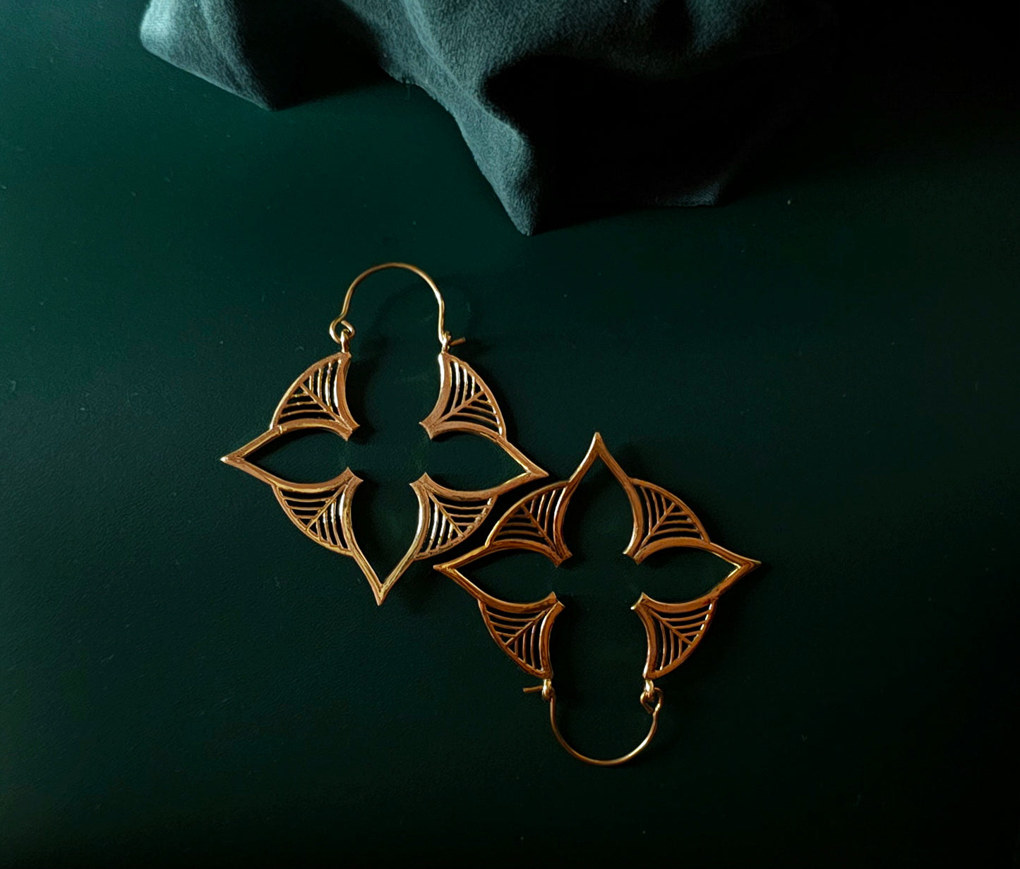 Handcrafted brass earrings
