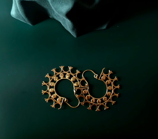 Handcrafted brass earrings