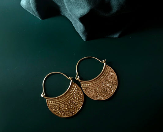 Handcrafted brass earrings