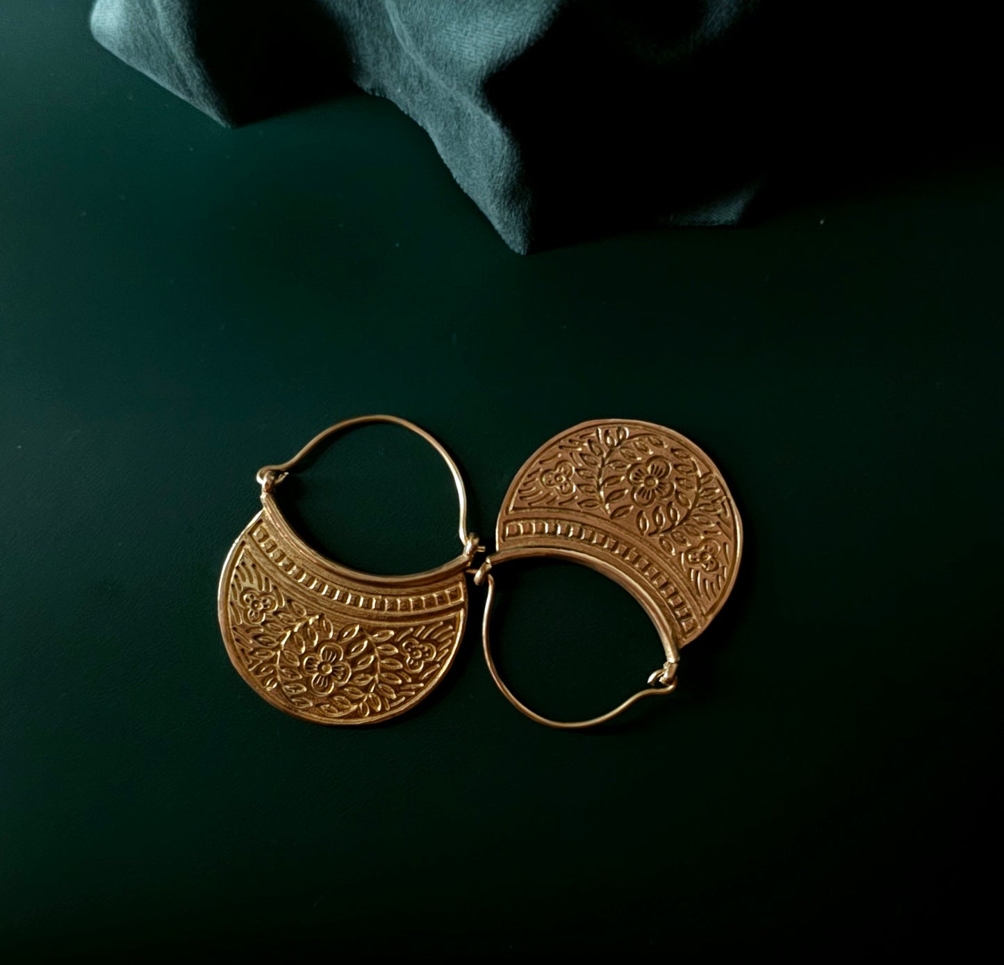 Handcrafted brass earrings