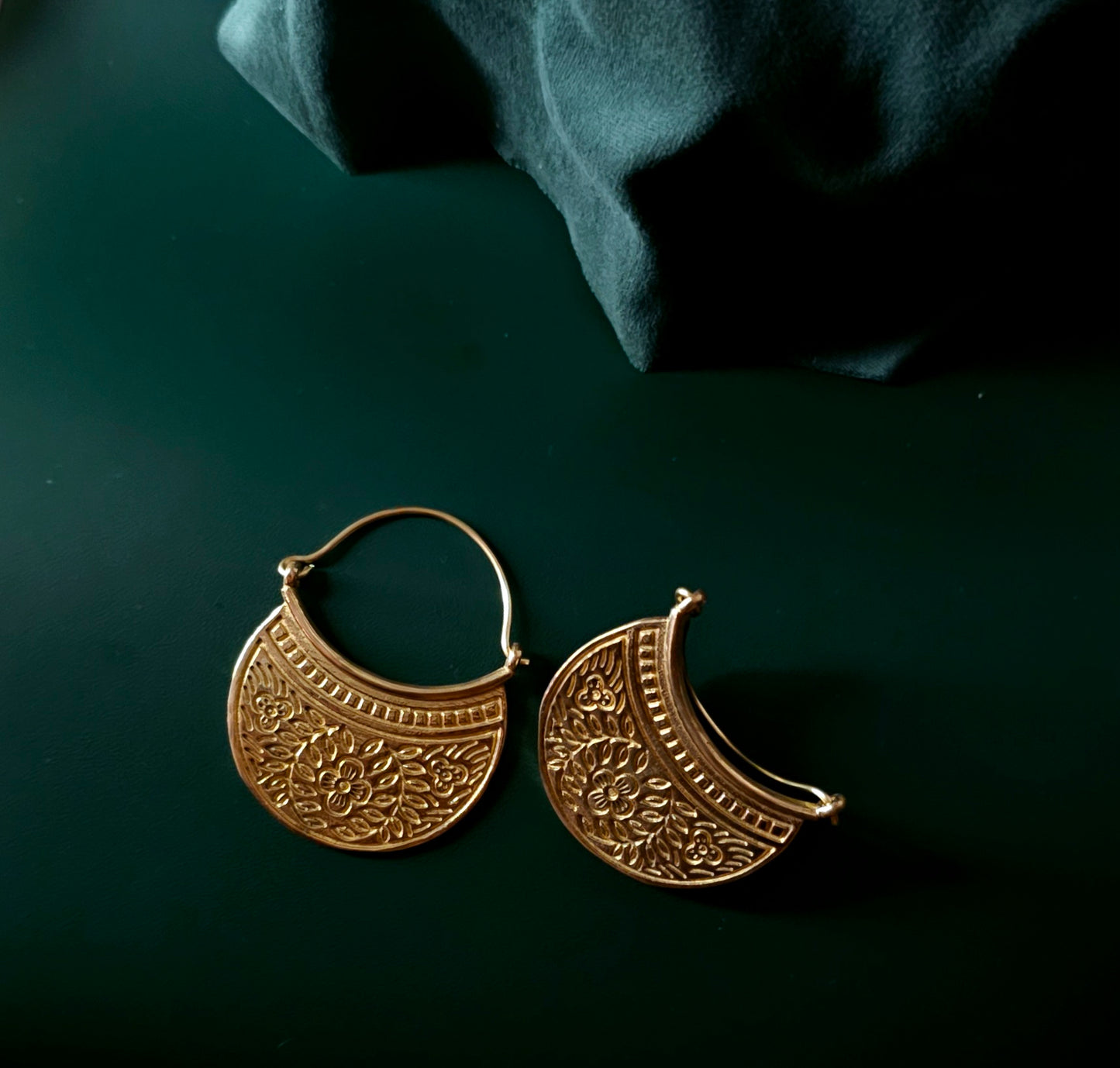 Handcrafted brass earrings