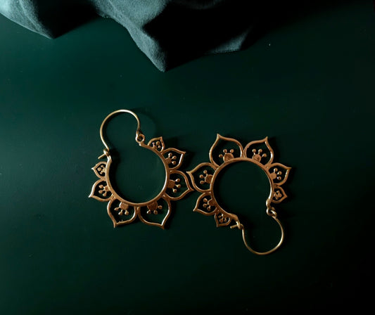 Handcrafted brass earrings