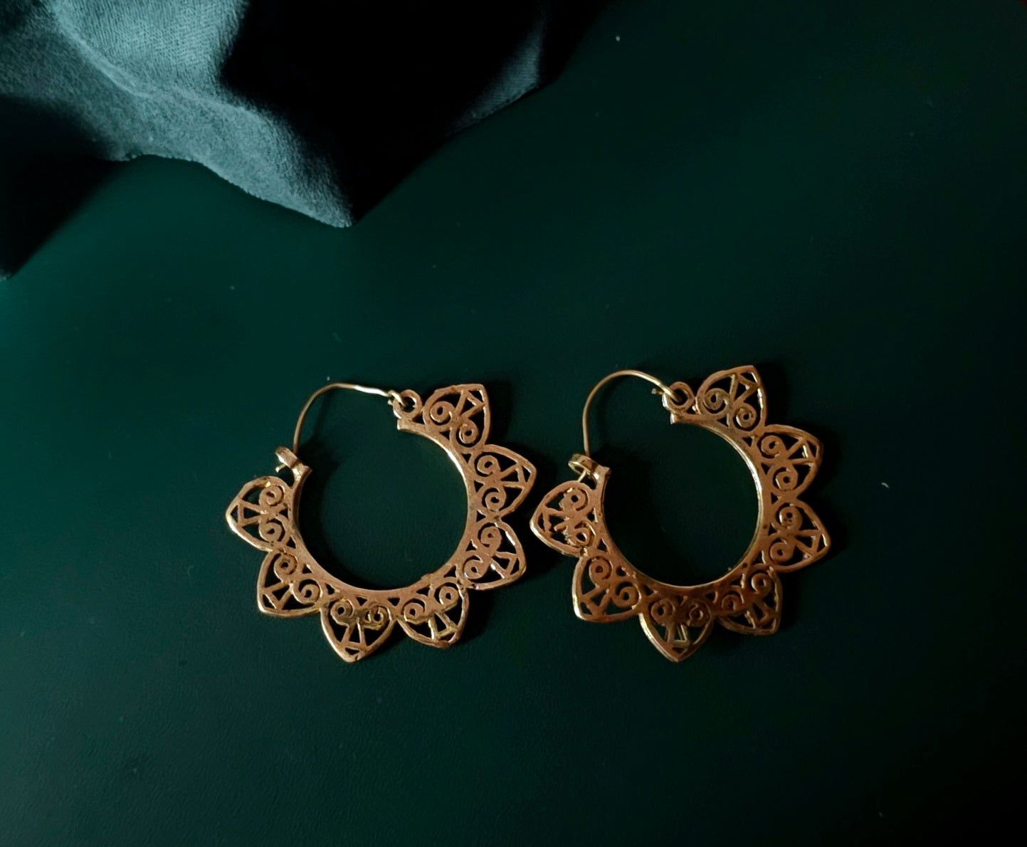 Handcrafted brass earrings