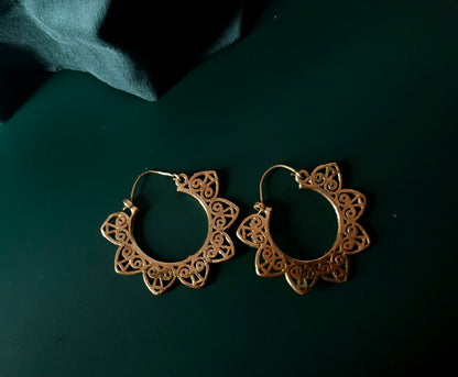 Handcrafted brass earrings
