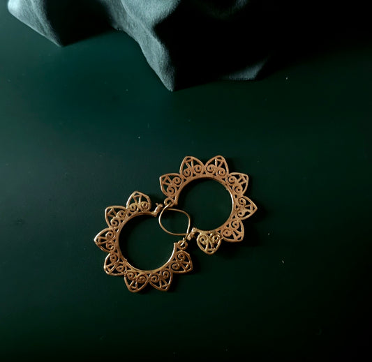 Handcrafted brass earrings