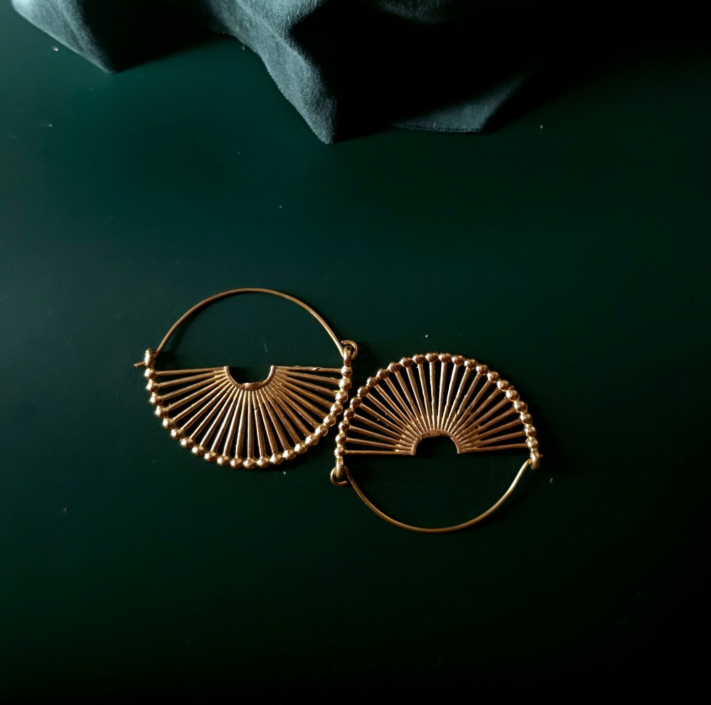 Handcrafted chunky brass earring