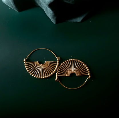 Handcrafted chunky brass earring