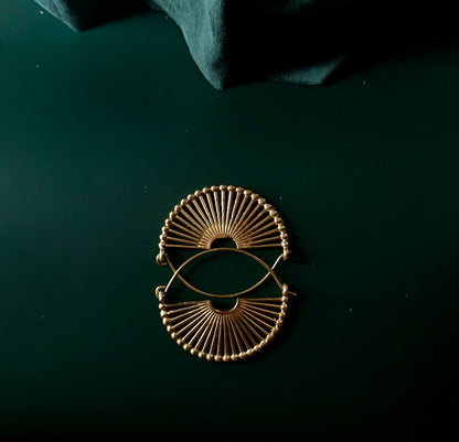 Handcrafted chunky brass earring