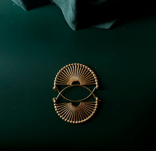 Handcrafted chunky brass earring