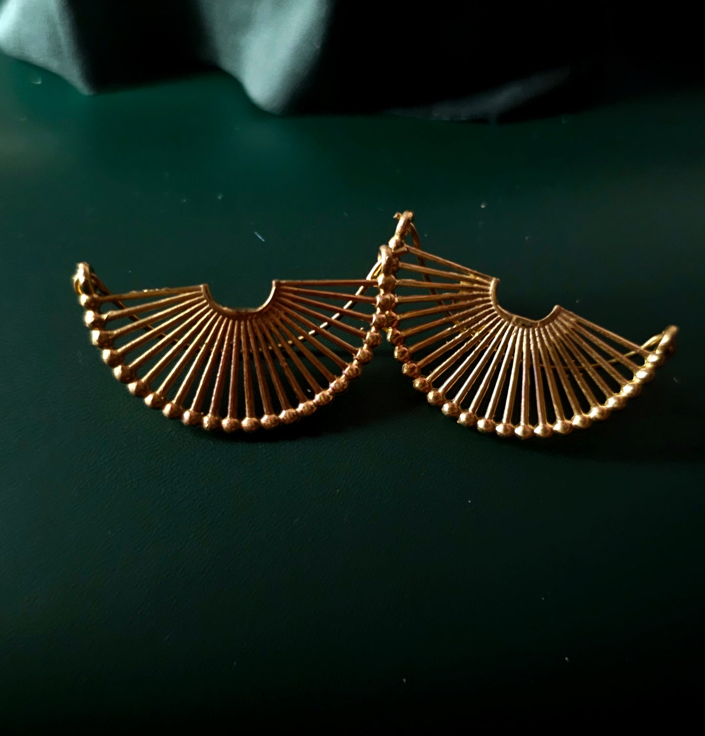 Handcrafted chunky brass earring