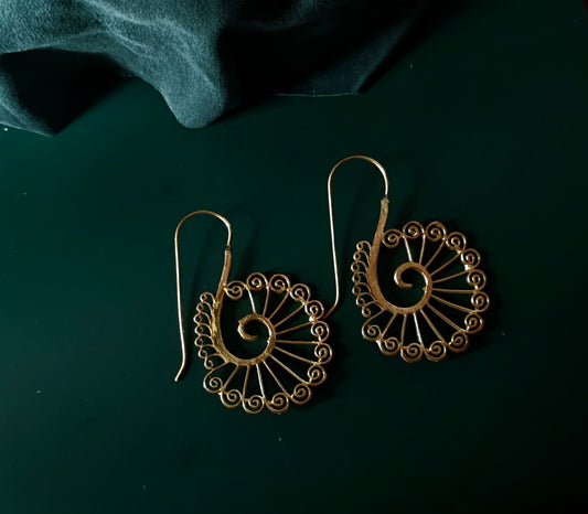 Handcrafted brass earrings