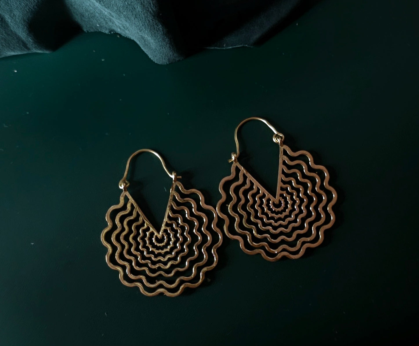 Handcrafted brass earrings