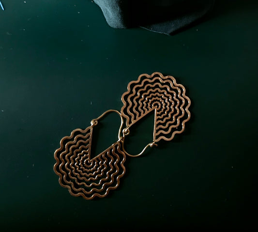 Handcrafted brass earrings