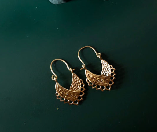 Handcrafted brass earrings
